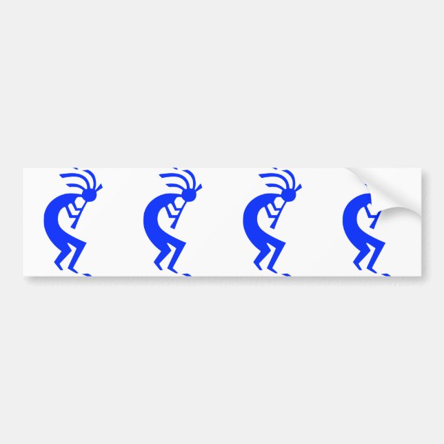 Kokopelli Blau Autoaufkleber (Vorne)