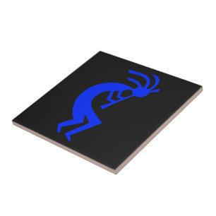 Kokopelli Blau Fliese
