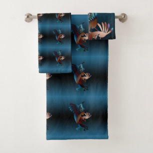 Kokopelli-Blues Badhandtuch Set