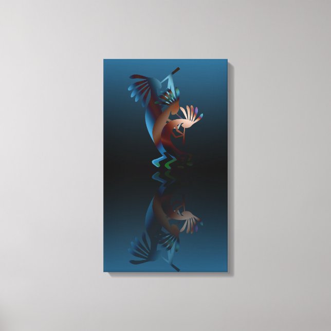 Kokopelli Blues Music 14"x24" Leinwanddruck (Vorderseite)