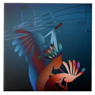 Kokopelli Blues Music 2 6" Fliese
