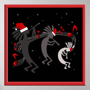Kokopelli Christmas Poster