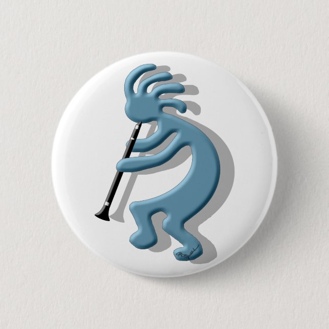 Kokopelli Clarinet Button (Vorderseite)