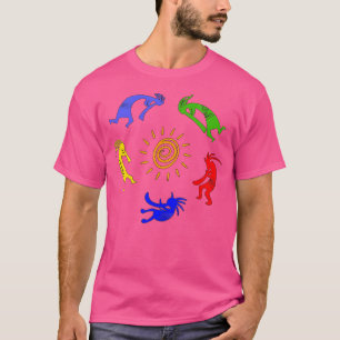 Kokopelli Colorful Sun Tancing Musicians Good Fort T-Shirt