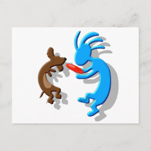 Kokopelli Dackel Dog Postkarte
