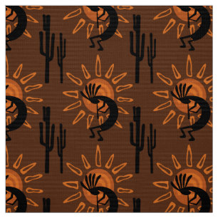 Kokopelli Desert Southwest Sun Brown Stoff