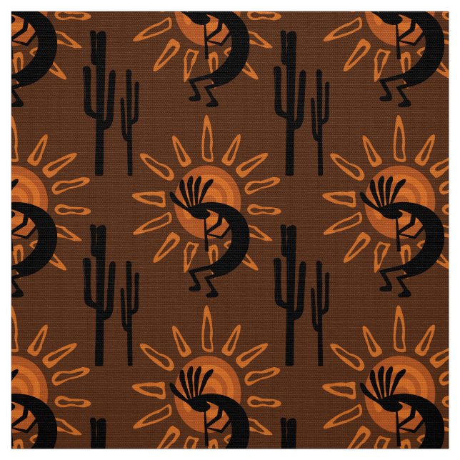 Kokopelli Desert Southwest Sun Brown Stoff (Muster)