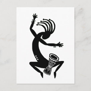 Kokopelli Drumming Postkarte
