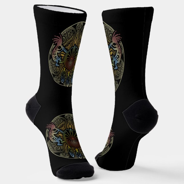 Kokopelli Duo - Mann im Maze - Dreamcatcher 1 Socken (Gewinkelt)