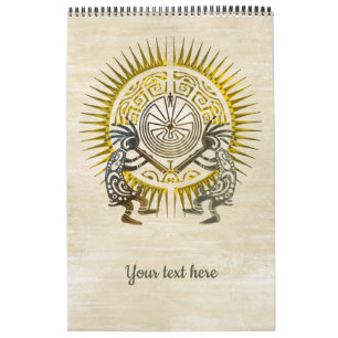 Kokopelli Duo - Mann im Maze - Sonne 1 Kalender