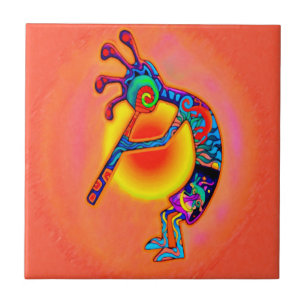 Kokopelli Eidechse Sonne Keramikfliese