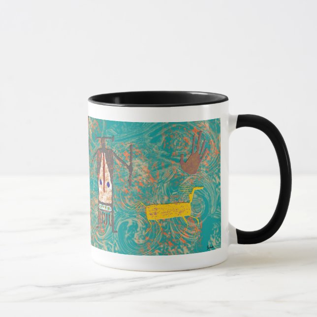 Kokopelli - Felsen-Kunst Tasse (Rechts)