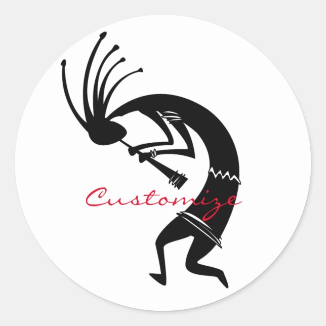 Kokopelli Flöte Player Thunder_Cove Runder Aufkleber (Vorderseite)