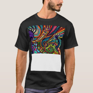 Kokopelli Flötenspieler farbenfrohe Musik thematis T-Shirt