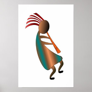 Kokopelli Flötenspieler Poster