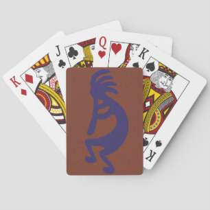 Kokopelli-Flute Abbildung: Blau auf Rot Spielkarten