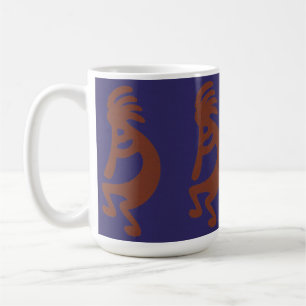 Kokopelli-Flute Abbildung: Rot auf blau Kaffeetasse