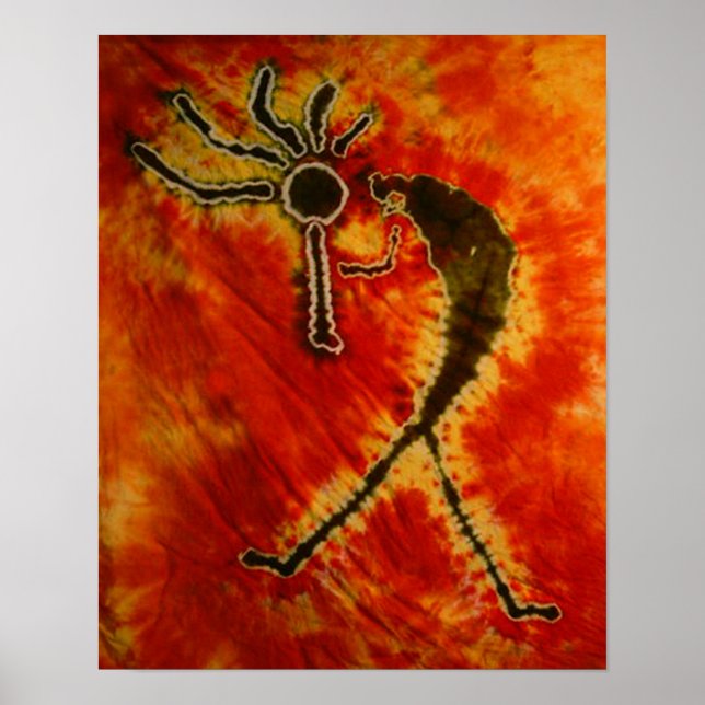 Kokopelli Gefärbte Krawatte Poster (Vorne)
