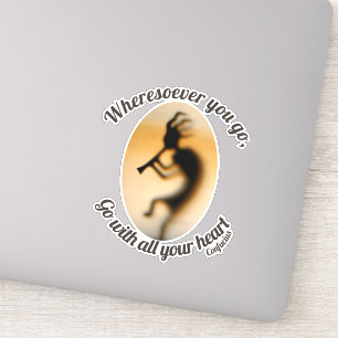 Kokopelli geht mit Ihrem Herzen Inspiration Aufkleber