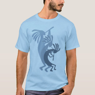Kokopelli gibt Musik Mens Blue Tshirt