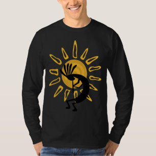 Kokopelli Gold Mens Long Sleeve T - Shirt