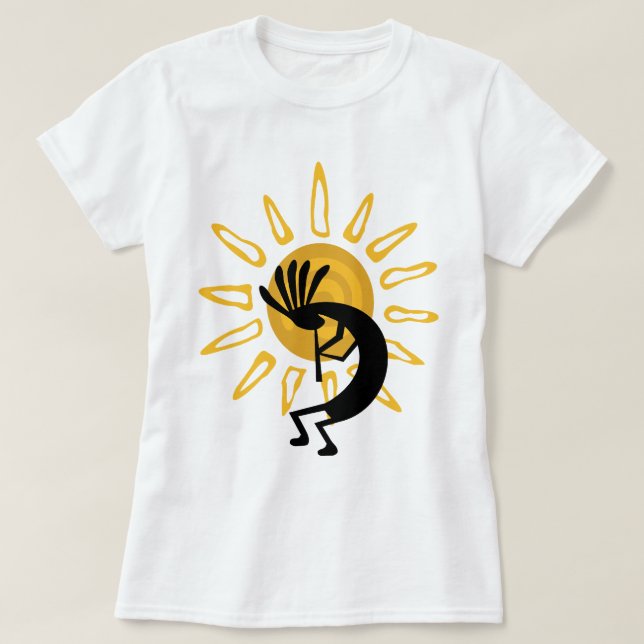 Kokopelli Gold Sun Ladys Basic T-Shirt (Design vorne)