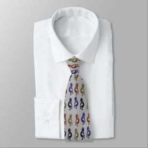 Kokopelli Group Flute Playing Figures Neck Tie Krawatte