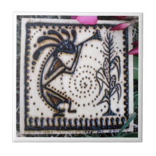 Kokopelli Hennastrauch, der Fliese zeichnet