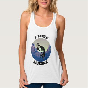 Kokopelli I Liebe Arizona Blaue Dämmerung Moderne Tank Top