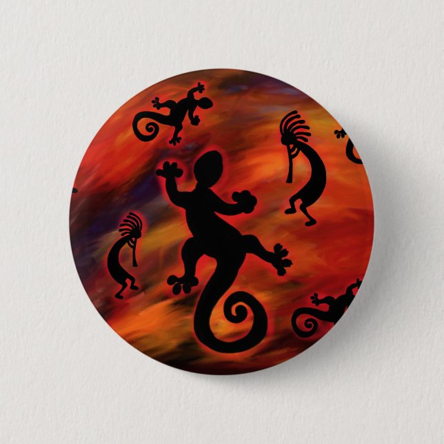 Kokopelli-Kunst Button (Vorderseite)
