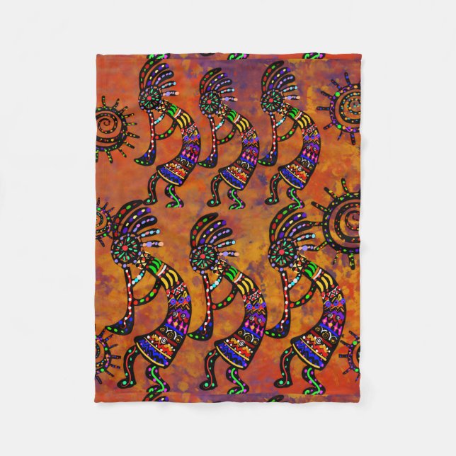 Kokopelli-Kunst  Fleecedecke (Vorderseite)
