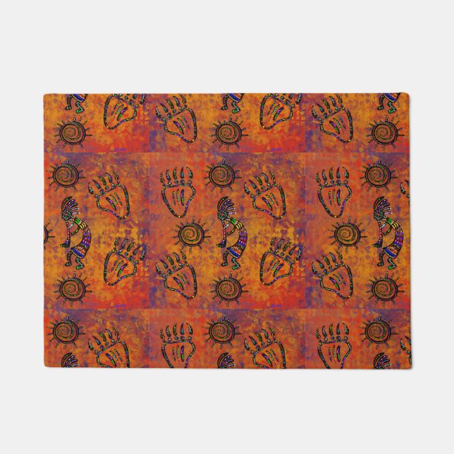 Kokopelli-Kunst Fußmatte (Vorderseite)
