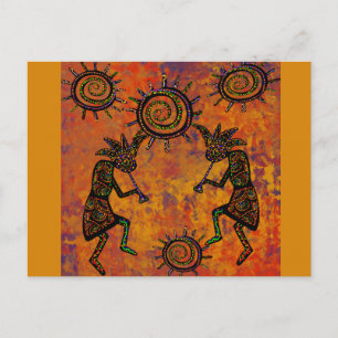 Kokopelli-Kunst-Küchentuch Postkarte