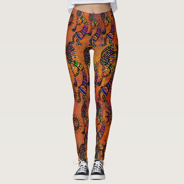 Kokopelli-Kunst  Leggings (Vorderseite)