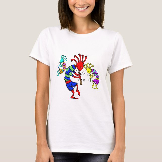 Kokopelli Kunst-Musik-Trio T-Shirt (Vorderseite)