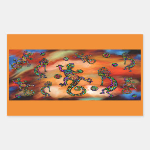 Kokopelli-Kunst Rechteckiger Aufkleber