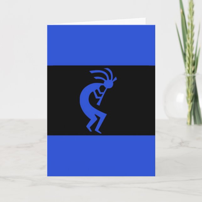 Kokopelli lang Blau Karte (Vorderseite)