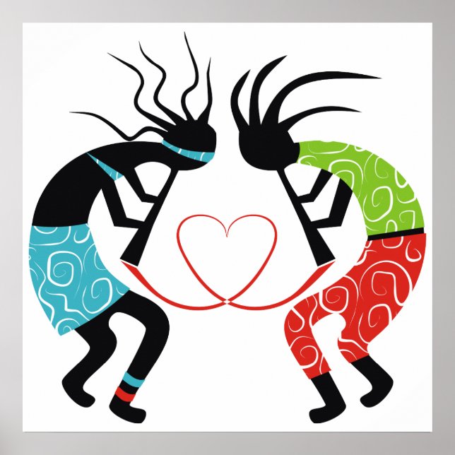 Kokopelli Liebe Posters Poster (Vorne)