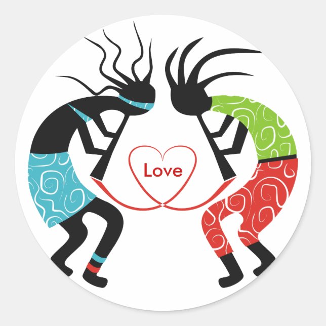 Kokopelli Liebe Stickers (Vorderseite)