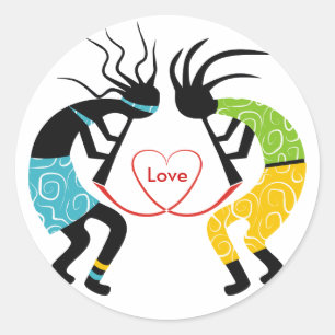 Kokopelli Liebe Stickers
