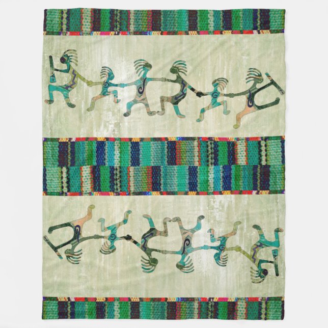 KOKOPELLI lustige Familie + Ihre Ideen Fleecedecke (Vorderseite)