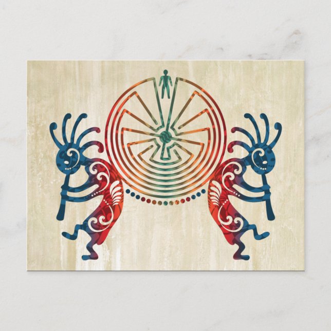 KOKOPELLI / MAN IN DER MAZE + Ihre Ideen Postkarte (Vorderseite)