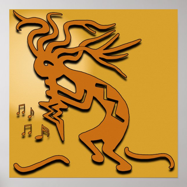 Kokopelli Merrymaker Musician Poster (Vorne)