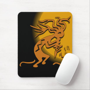 Kokopelli Merrymaker Musician Under Moonlight Mousepad