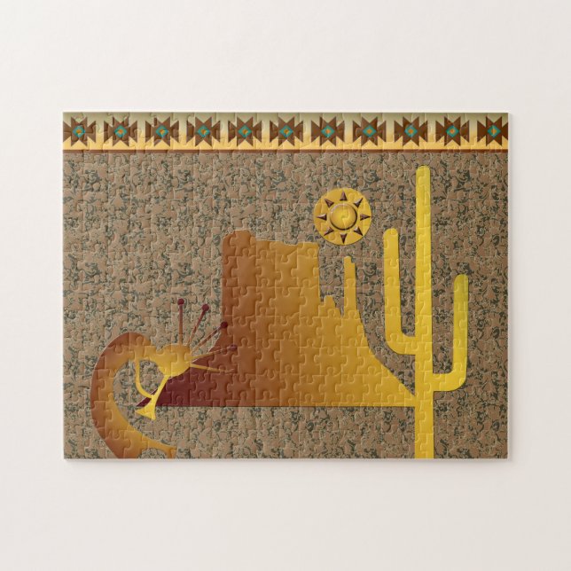 Kokopelli Mesa & Cactus Set #1 Puzzle (Horizontal)