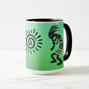 Kokopelli mit dem amerikanischen Sonnensymbol Tasse