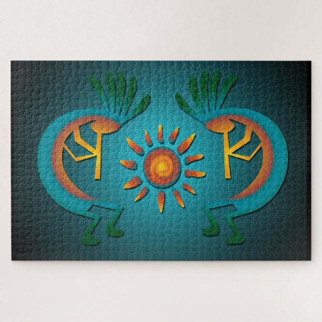Kokopelli mit Sun 20" x 30" Puzzle (Horizontal)