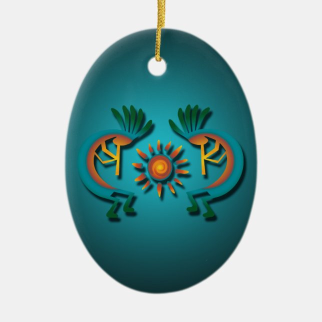 Kokopelli mit Sun Custom Christmas Ornament (Vorne)