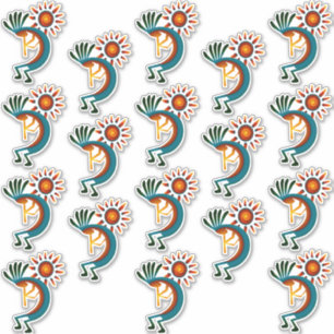 Kokopelli mit Sun Gruppe von 18 Vinyl Sticker