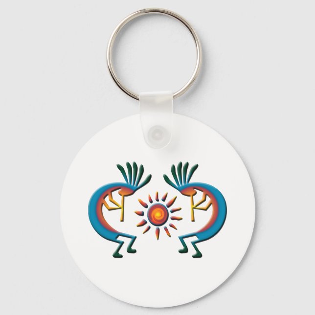 Kokopelli mit Sun Southwest Key Chain Schlüsselanhänger (Vorderseite)